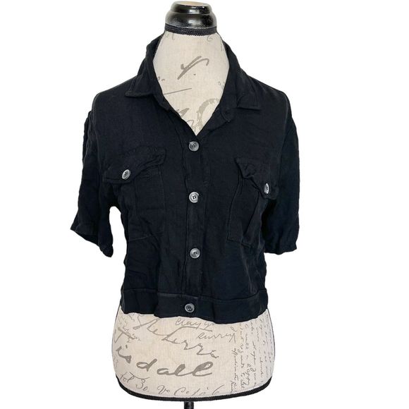 Tops - Dont Ask Why Womens Button Down Shirt Blouse One Size Made Italy Short Sleeve